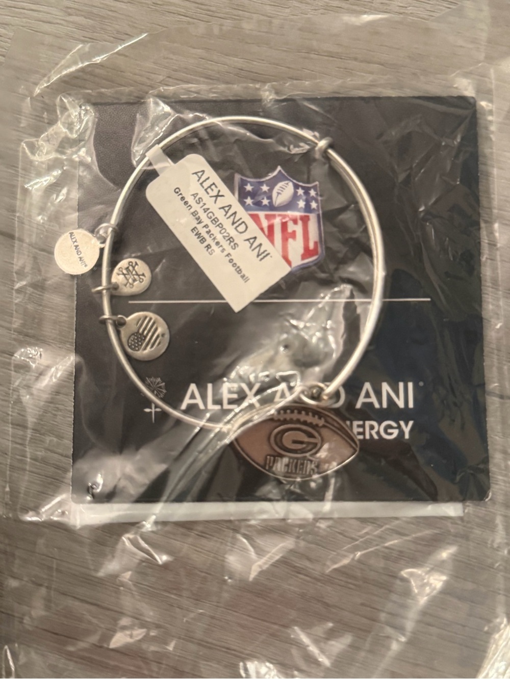 Alex and ani Green Bay packers charm bracelet